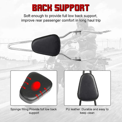 Sissy Bar Pad Passenger Backrest for Harley Sportster XL 883 1200 48 72 (2004-2023)
