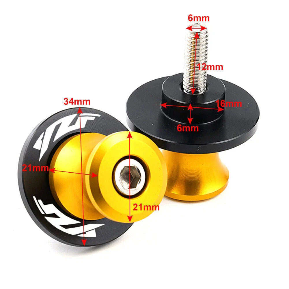 CNC Red Swingarm Spools Slider Screws M6 for Yamaha YZF R1 R3 R6