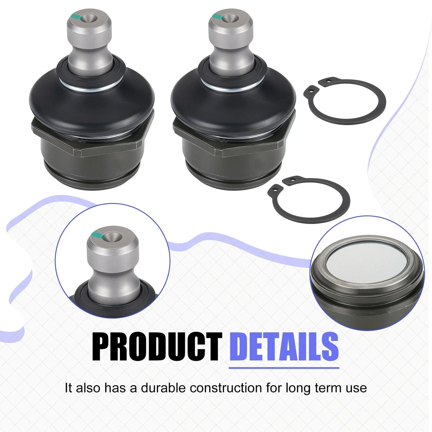 Pair Lower Ball Joint for Kawasaki Prairie 300/400 2x4/4x4 (2001–2002)