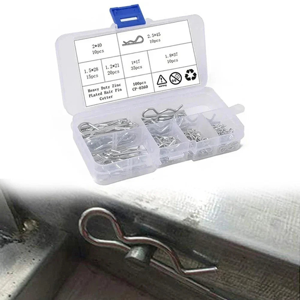 R Type Cotter Pins with Transparent Box for Handy Storage Solution