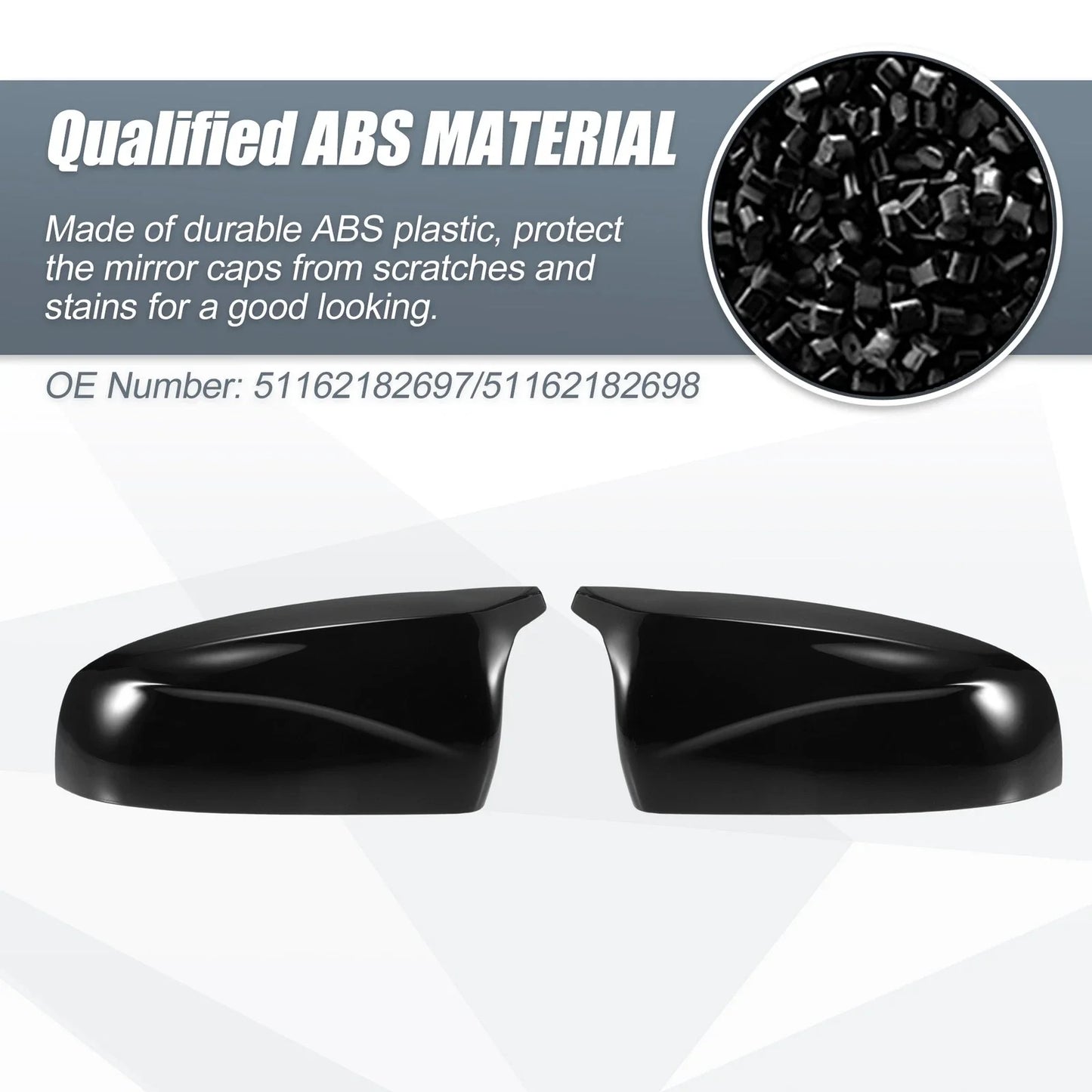 Rearview Mirror Cover Gloss Black for BMW X5 X6 (2008-2013)