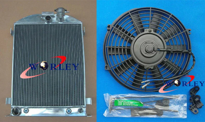 64MM Aluminum Radiator + Fan for 1932 Ford Chopped Engine (1932)