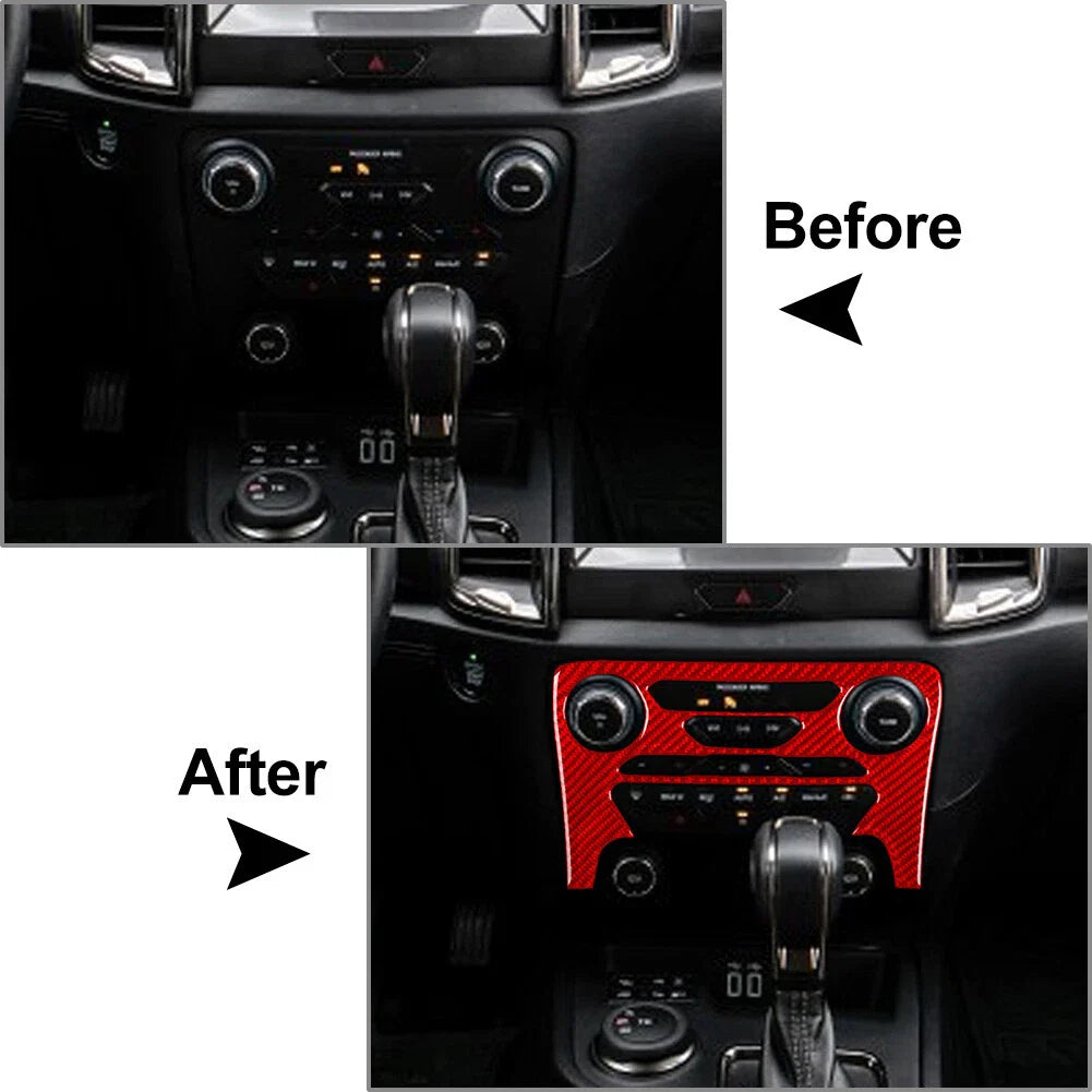 Carbon Fiber AC Climate Control Panel Cover for Ford Ranger 2019-2022