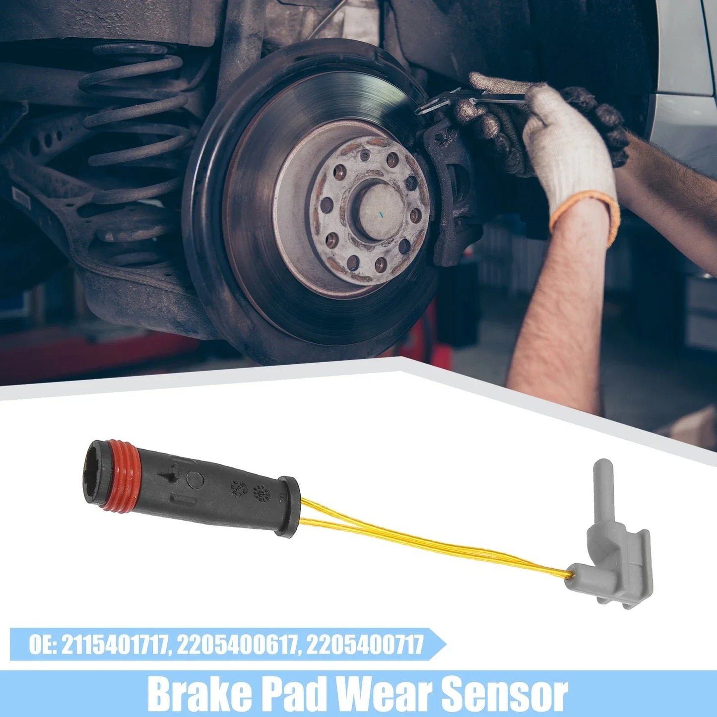 Brake Pad Wear Sensor Lead for Mercedes-Benz (2 x) Black Gold Tone