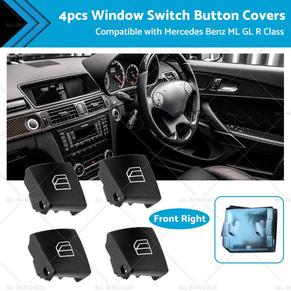 4PCS Driver Window Switch Button Covers for Mercedes Benz ML W164 W212