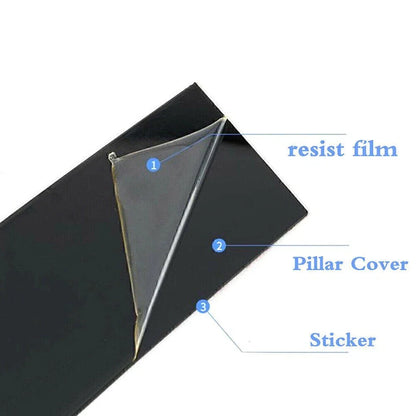 8x Door Window Trim Pillar Covers for Nissan Rogue (2014-2020) Black