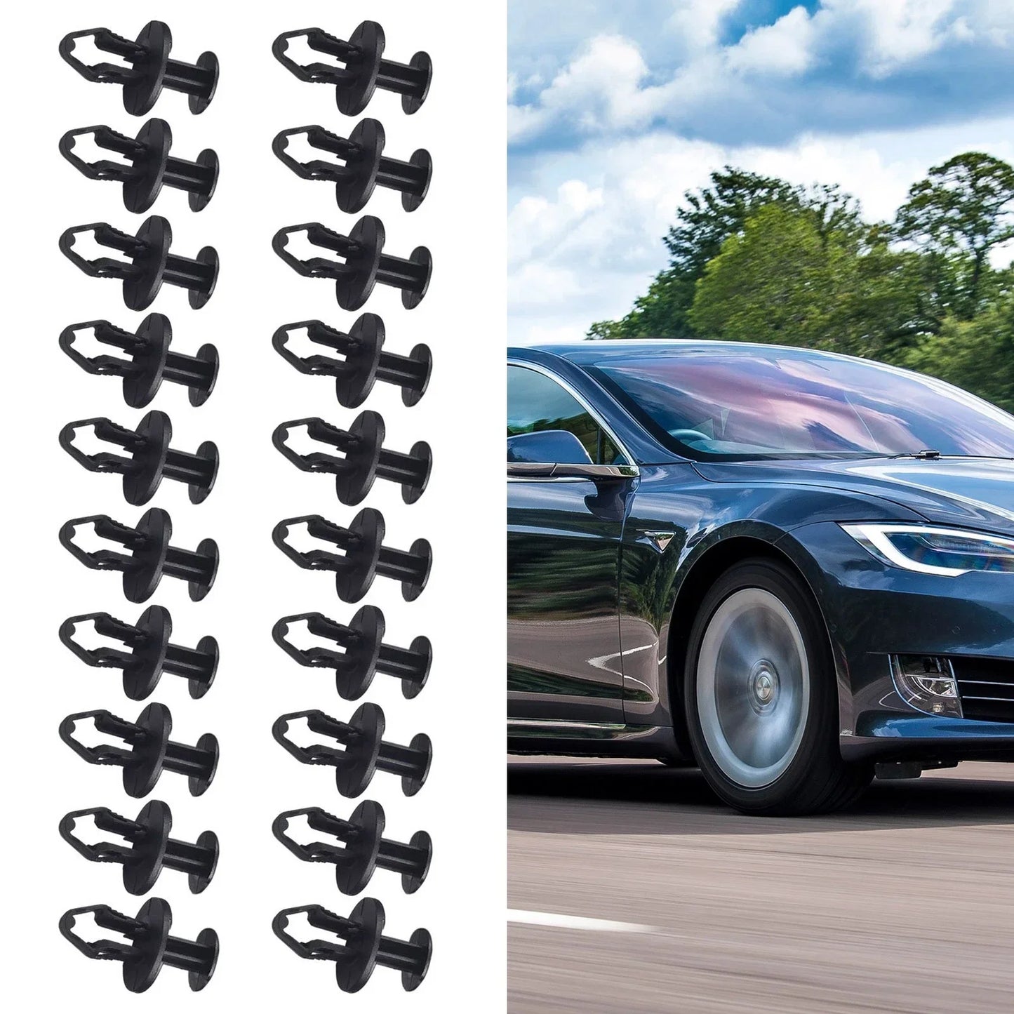 Undertray Rivets / Black ABS for Tesla Model 3 (2017–2026)