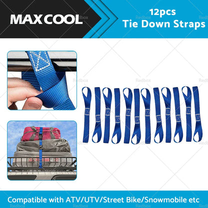 12PCS Heavy Duty Soft Loop Tie Down Straps for Motorcycle Dirt Bike