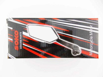 Black Red Hex Soko Mirrors for Honda XL100S (1979-1985)
