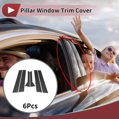 Door Pillar Window Trim for Hyundai Accent Hatchback (2011-2017) Carbon Fiber