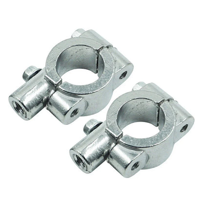 25MM M10 Rearview Mirror Mount Holders Adapter Clamp for Motorcycles Silver
