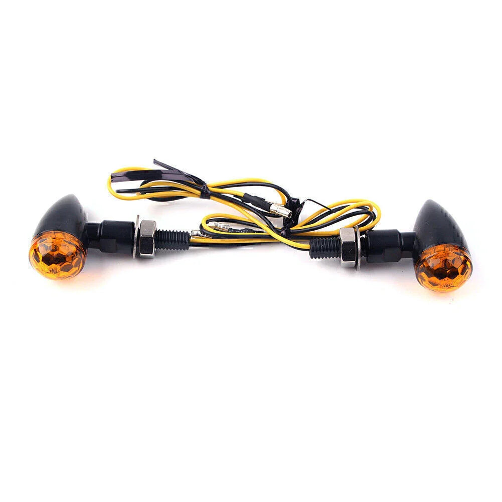 Universal Black Metal LED Mini Amber Turn Signal Lights for Car
