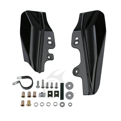 Chrome/Black Mid-Frame Air Deflectors for Harley Touring Street Glide (01-08)