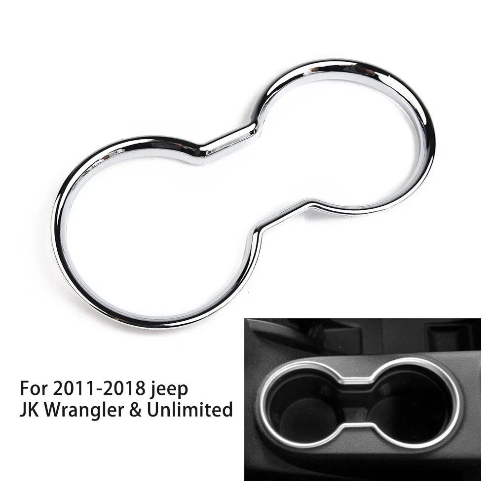 Replacement Cup Holder Trim Silver Water ABS Center Chrome Cover (2011–2018)