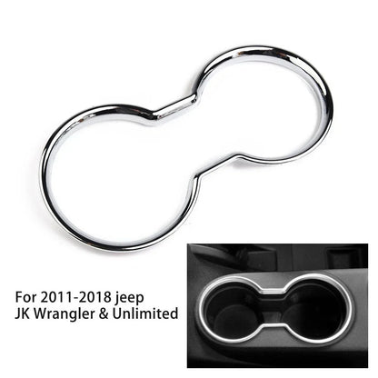 Replacement Cup Holder Trim Silver Water ABS Center Chrome Cover (2011–2018)