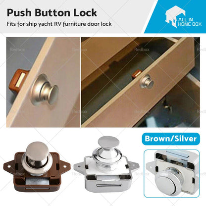 Push Button Latch Knob Catch Lock for RV Drawer Cupboard Door (AU)