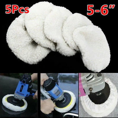 5 x Polishing Bonnet Buffer for Soft Wool 5-6" Car Polisher
