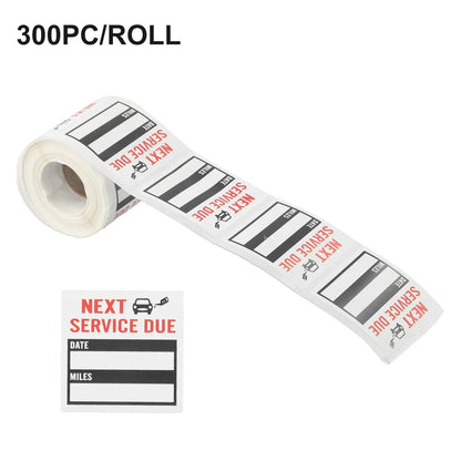 Oil Change Sticker Car Sticker 300pcs/roll Oil Change Service Stickers