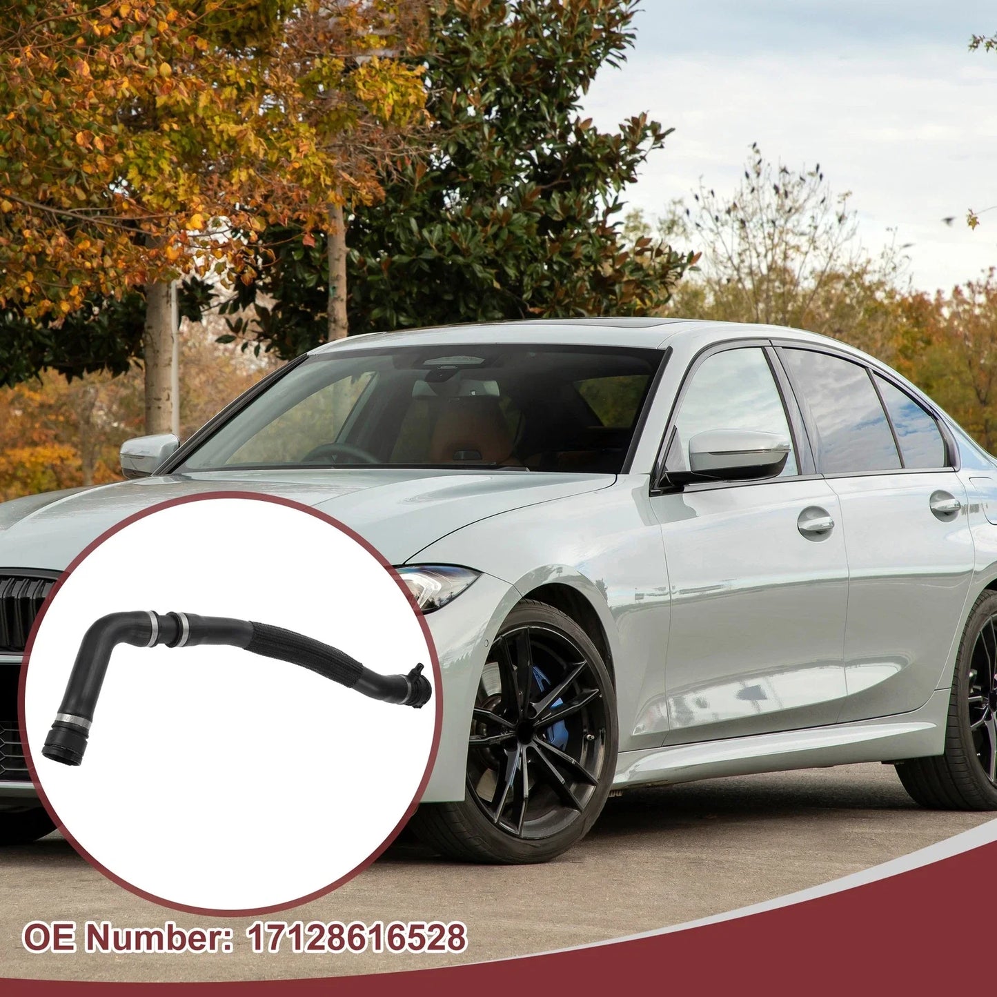 Radiator Coolant Hose for BMW 230i 320i 330i 430i Rubber Black
