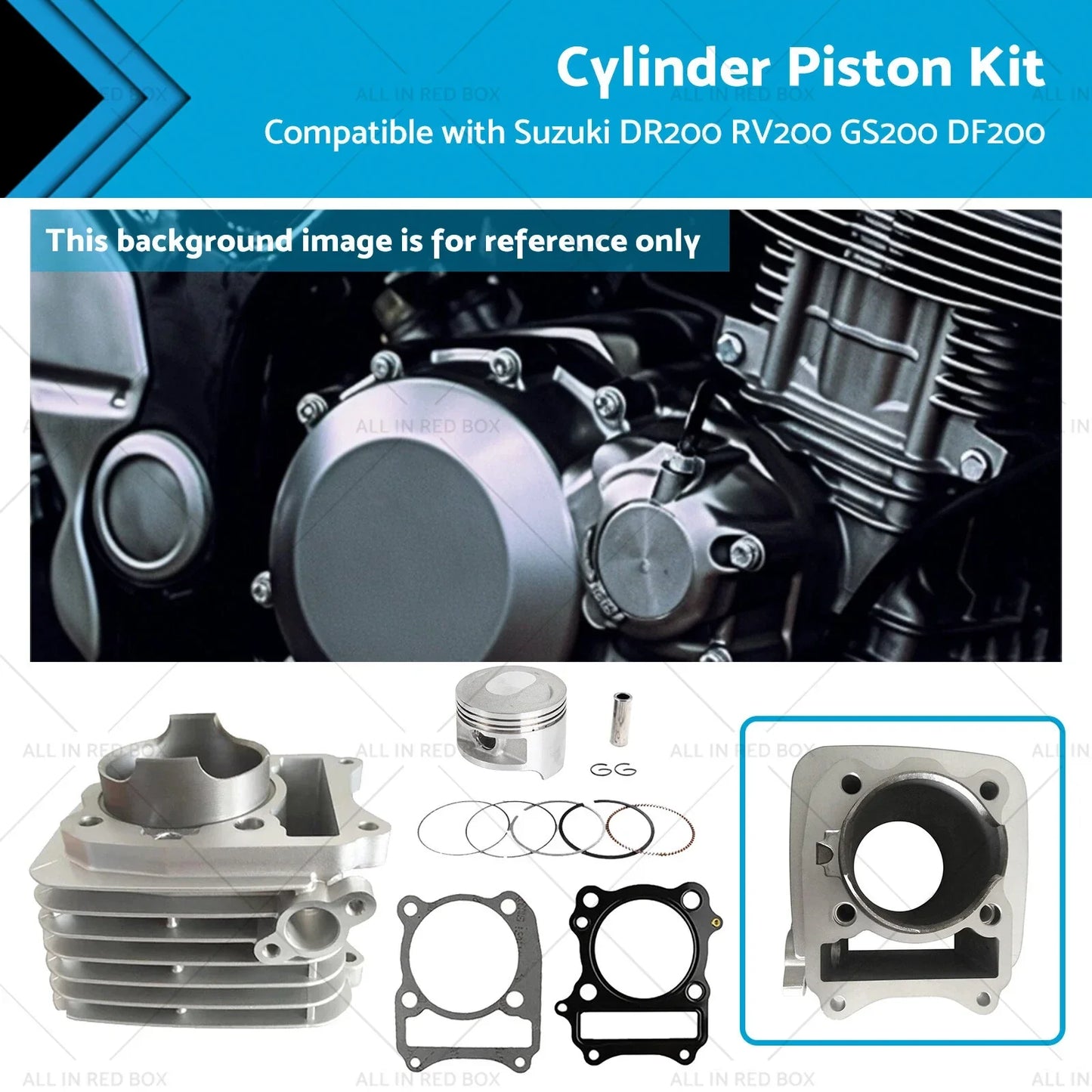 66mm Cylinder Piston Top End Kit for Suzuki DR200 RV200 GS200 DF200 SP200