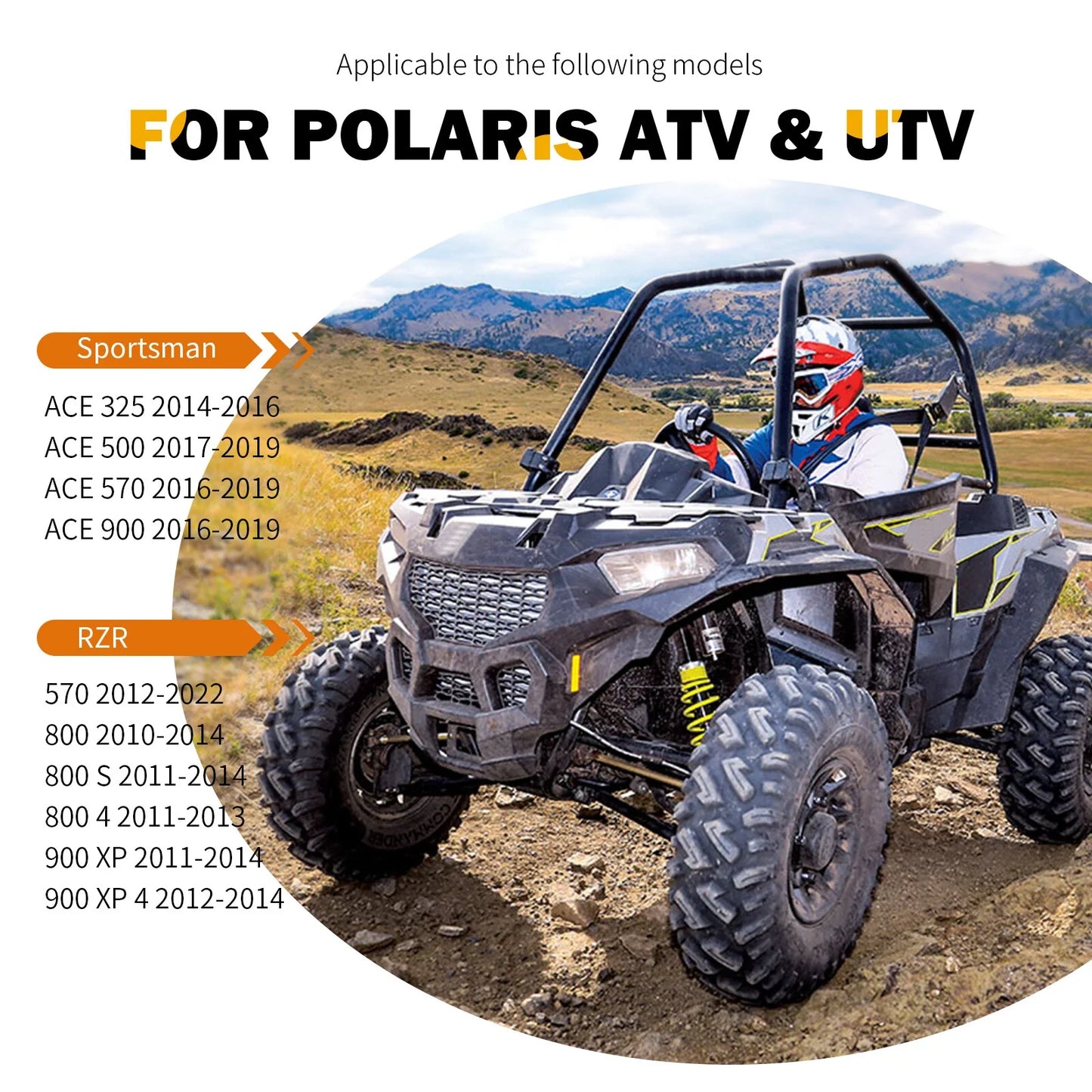 2pcs Black Bottom Seat for Polaris ACE RZR (2011–2020)