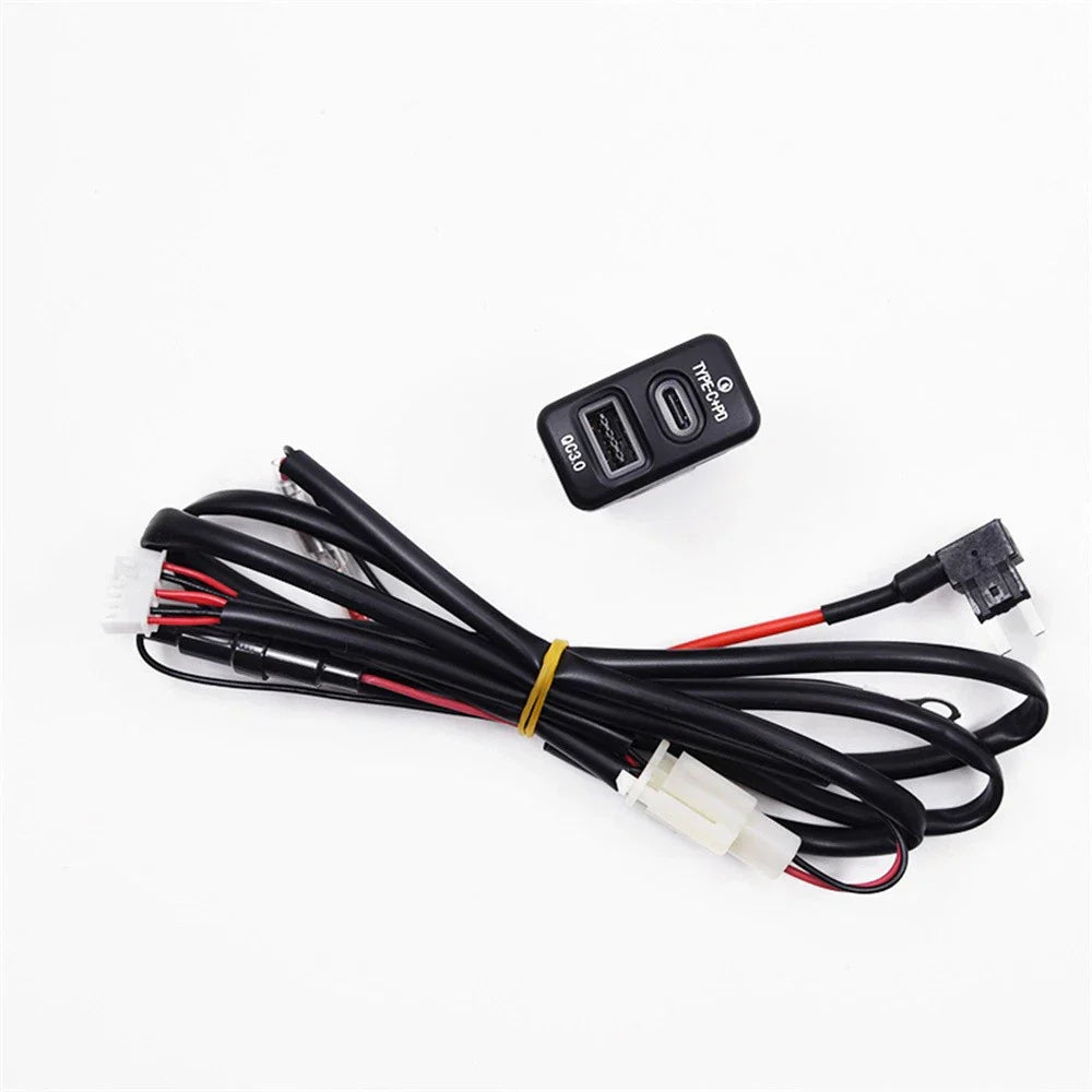 18W Type-C + QC3.0 Fast Car Charger for Toyota Tacoma, FJ Cruiser, Hilux