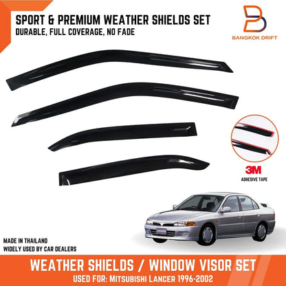Weather Shield Window Visor Rain Guard for Mitsubishi Lancer Evo CE (96-02)