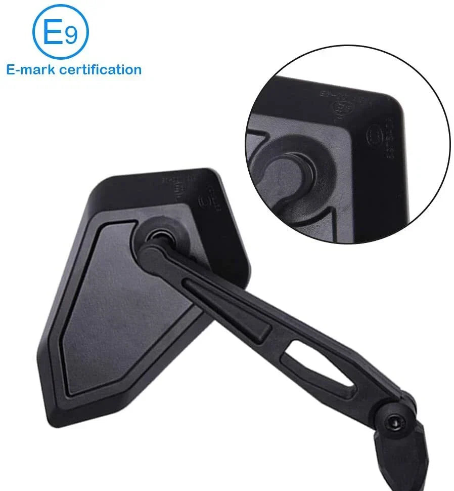 Adjustable Motorcycle Handlebar Rearview Mirrors 10mm Thread Black