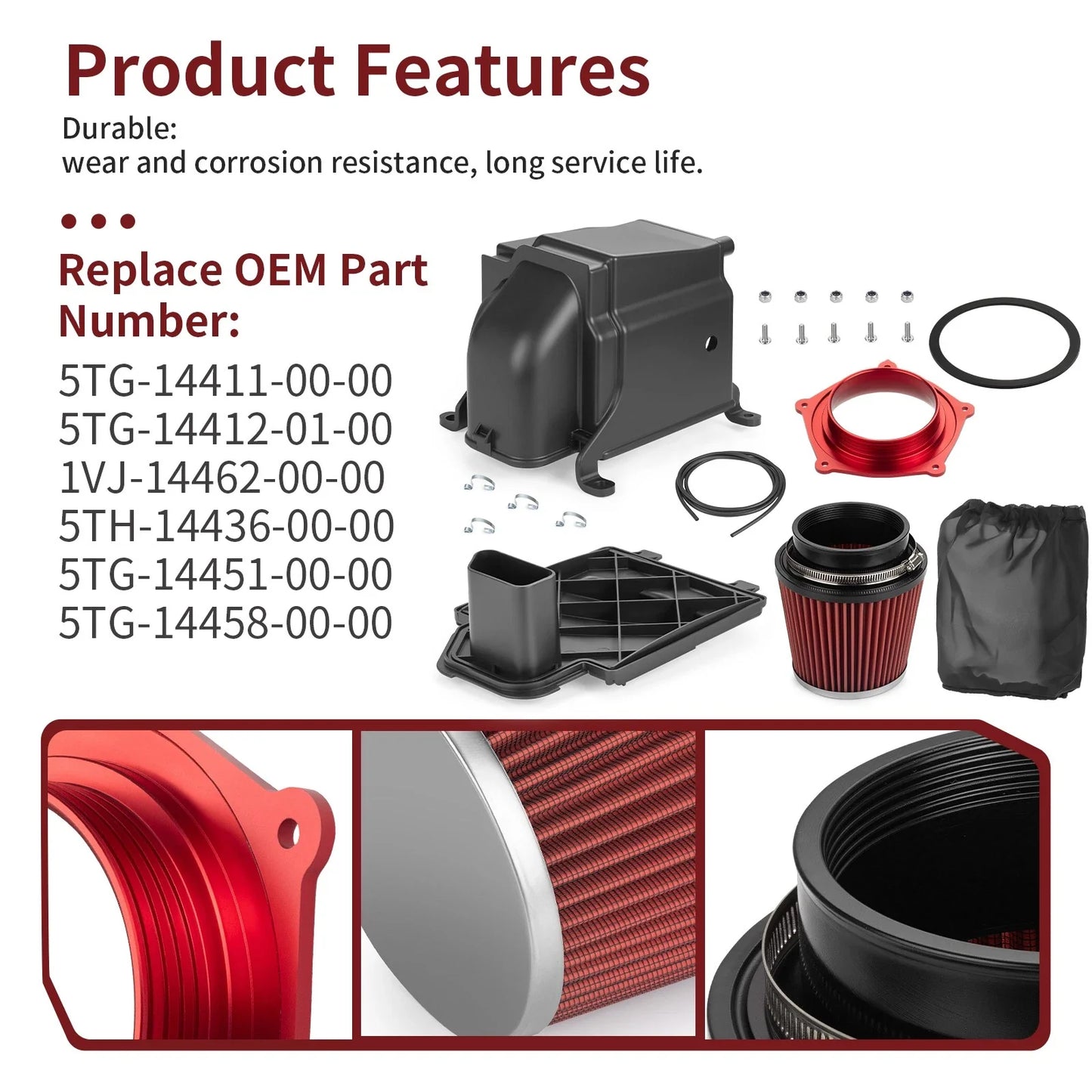 Air Filter Kit & Box Cover Seal for Yamaha YFZ450 YFZ450X (2004–2013)