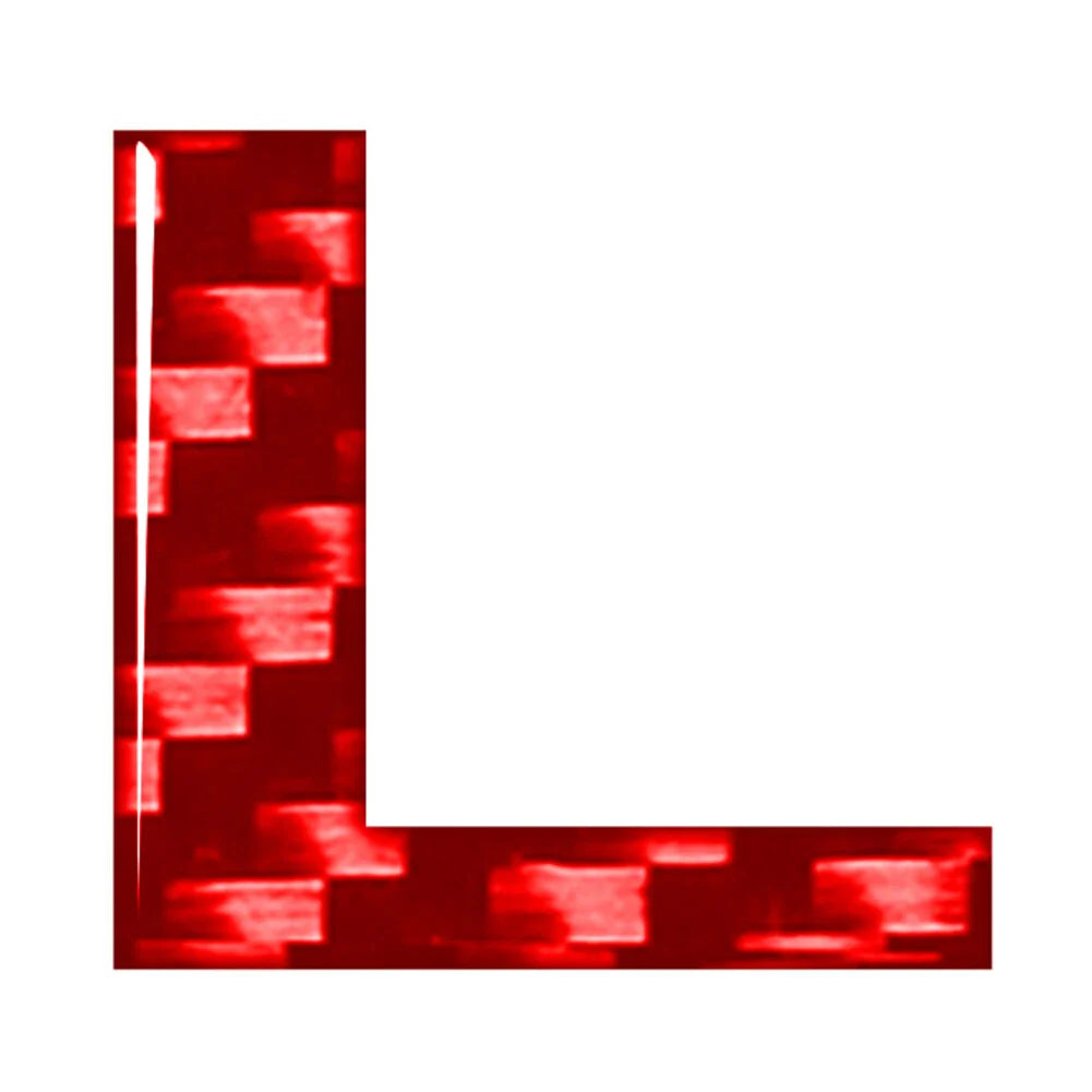 L Carbon Red Letter Decals Stickers for Car Badge Emblem