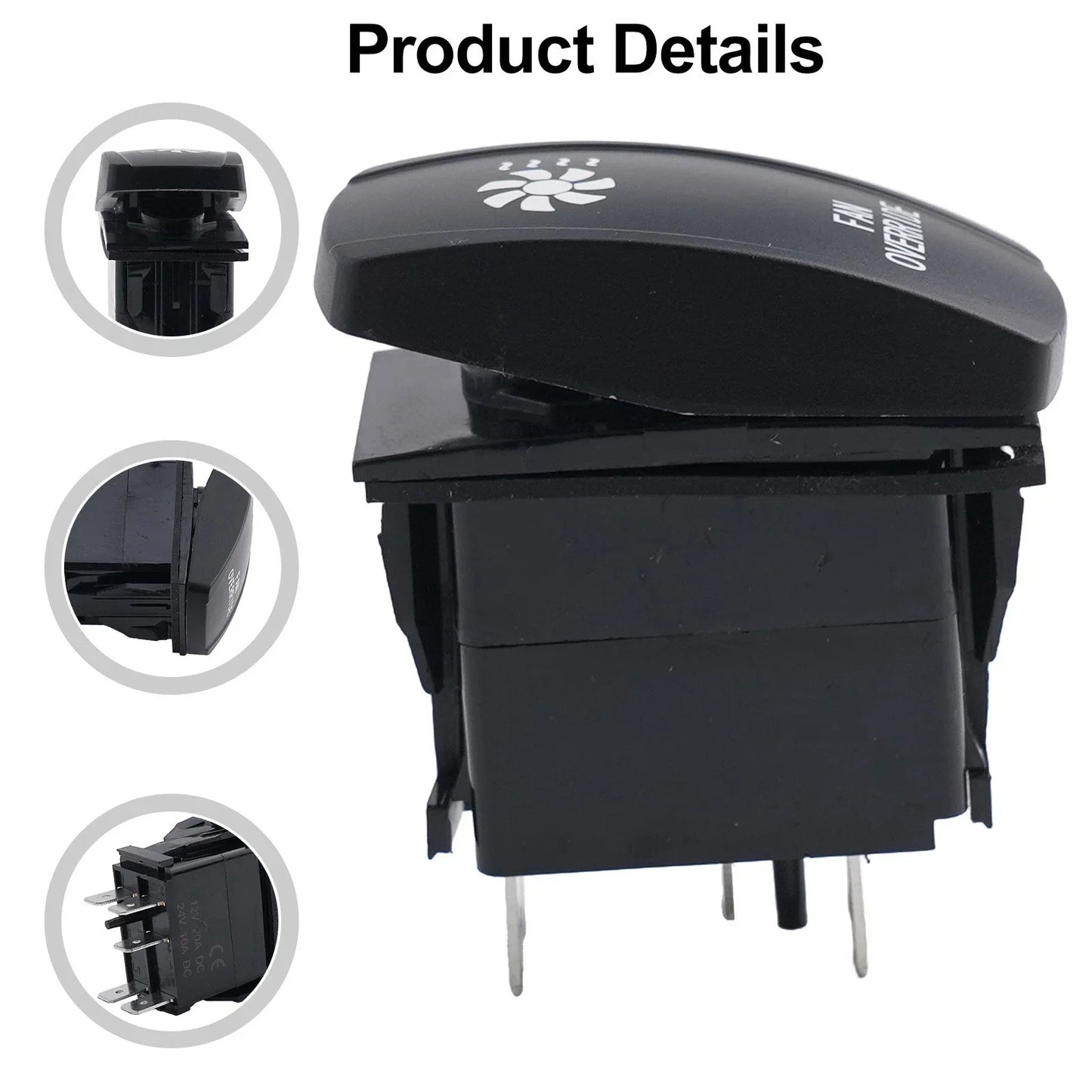 Rocker Switch Fan Override for ATV/UTV 12V