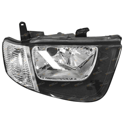 LH+RH Headlights Pair W/Clear Flasher for Mitsubishi Triton ML GL GLX Ute (2006-2009)