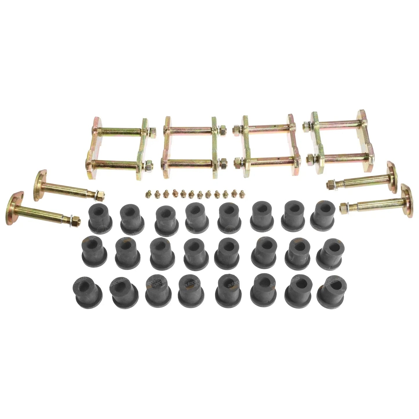 2x Front&Rear Leaf Spring Shackle+Pin+Bushes for Landcruiser FJ45 HJ45 HJ47
