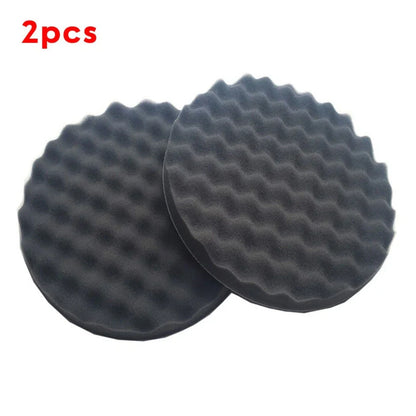 2 x 8in Black Car Round Foam Polishing Pad Waxing Foam Sealing Tool