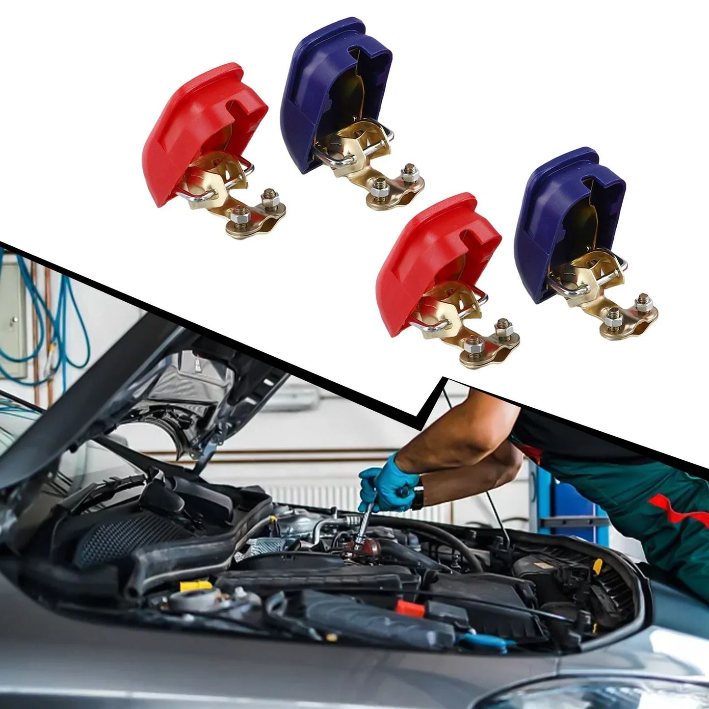 2 x Quick Release Battery Terminals Clamps for 12V Car Connectors