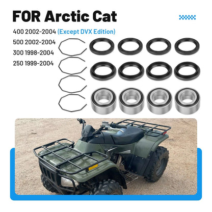 Front & Rear Wheel Hub Bearings Seals Kit for Arctic Cat ATV (2002–2004)