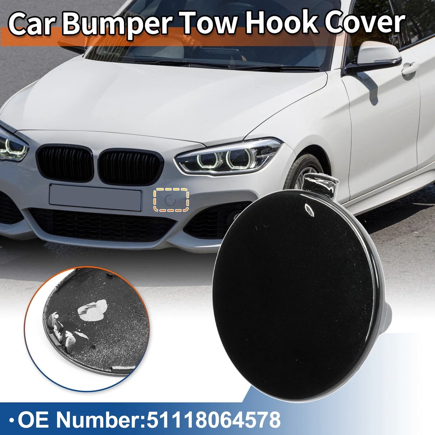 Tow Hook Cover for BMW 1 Series Black Sapphire