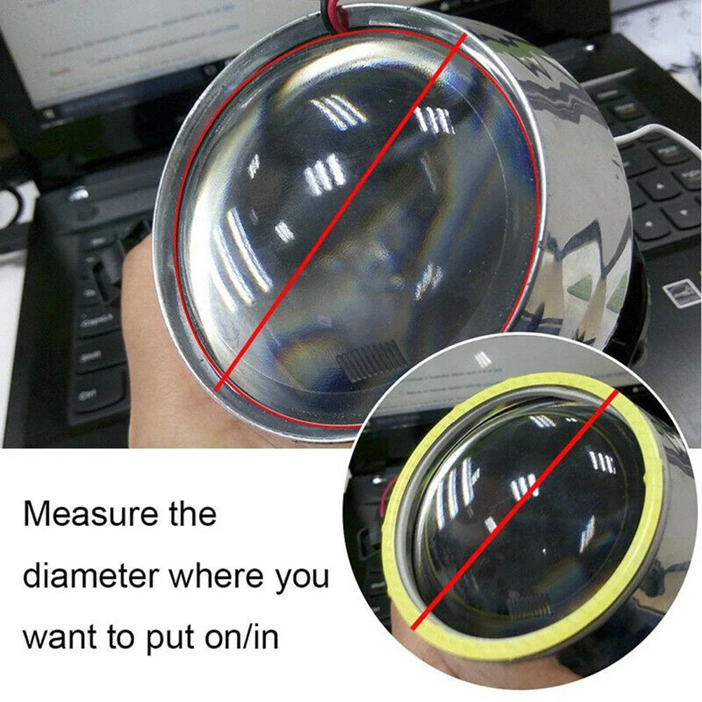70MM 12V LED Halo Ring DRL Fog Headlights for Universal Car