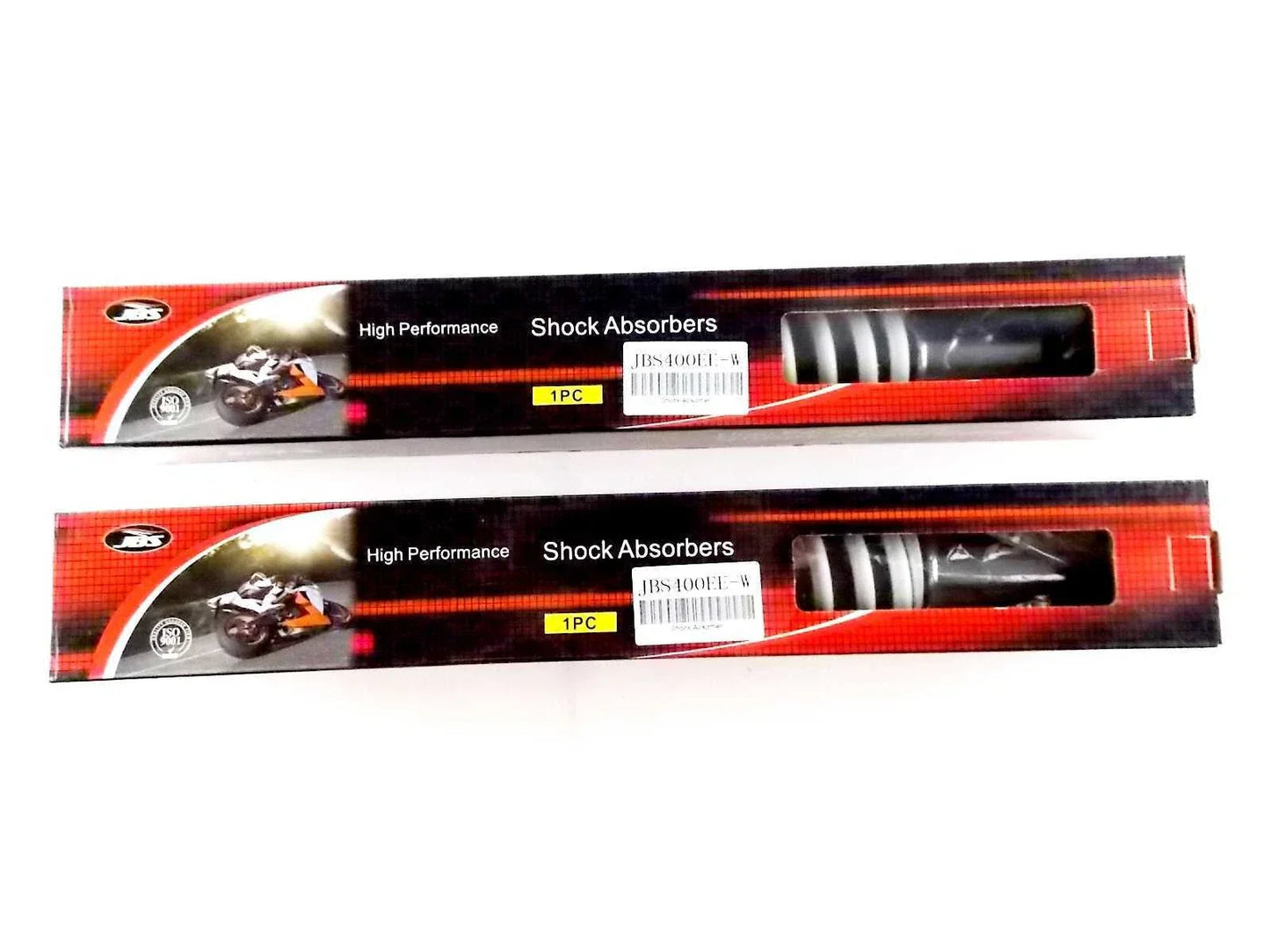 400mm White/Chrome JBS Rear Shock Absorbers for Kawasaki KX250