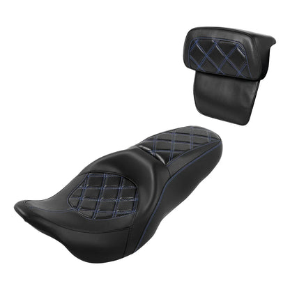 Two-Up Driver Passenger Seat w/ Backrest Pad for Harley Road Glide (2014-2023)