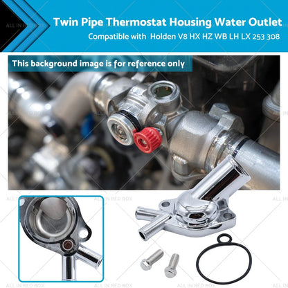 Twin Pipe Thermostat Housing Water Outlet for Holden V8 HX HZ WB LH LX (1976-1980)