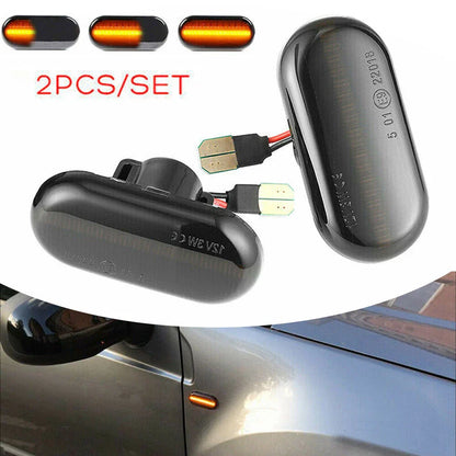 2 x Dynamic Flowing LED Side Marker Indicator Light Repeater for Renault CLIO