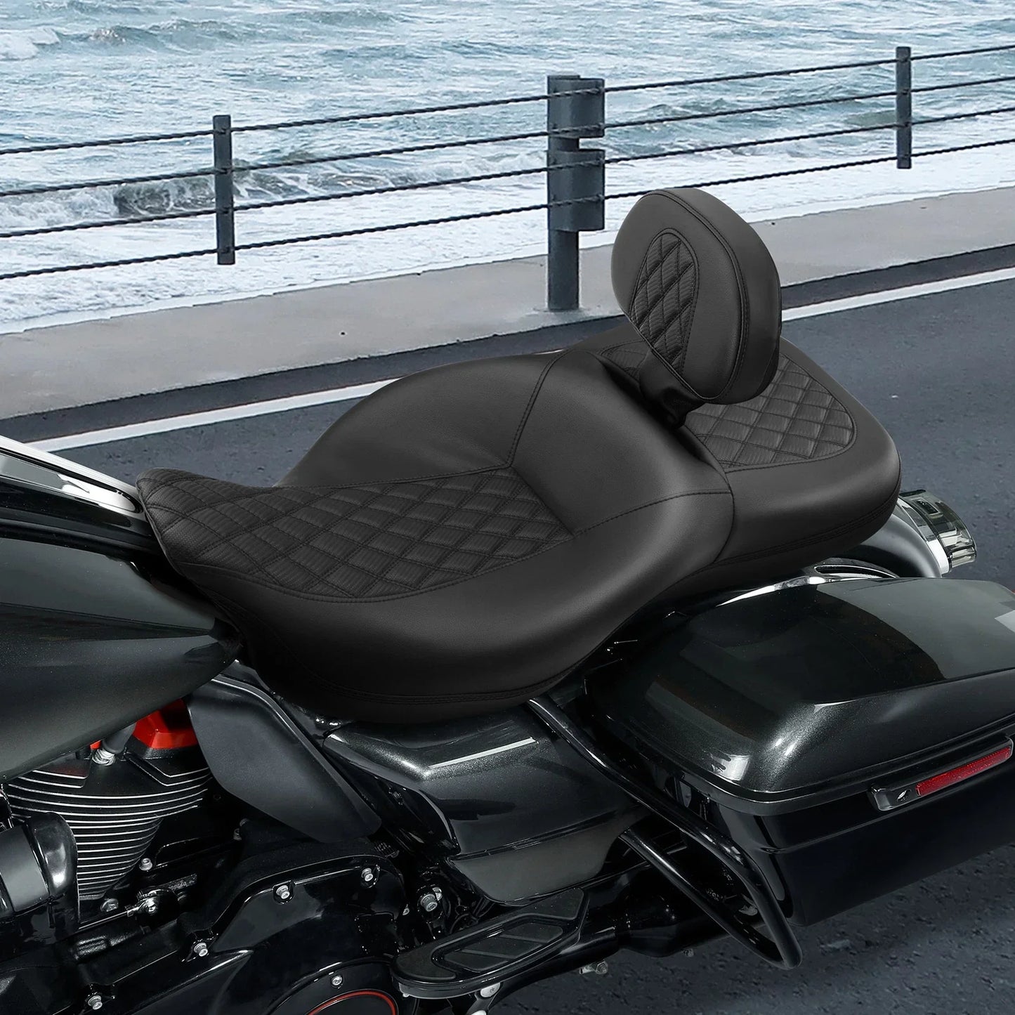 Front Driver Backrest & Mounts for Harley Touring Road Street Glide (2009-2023)
