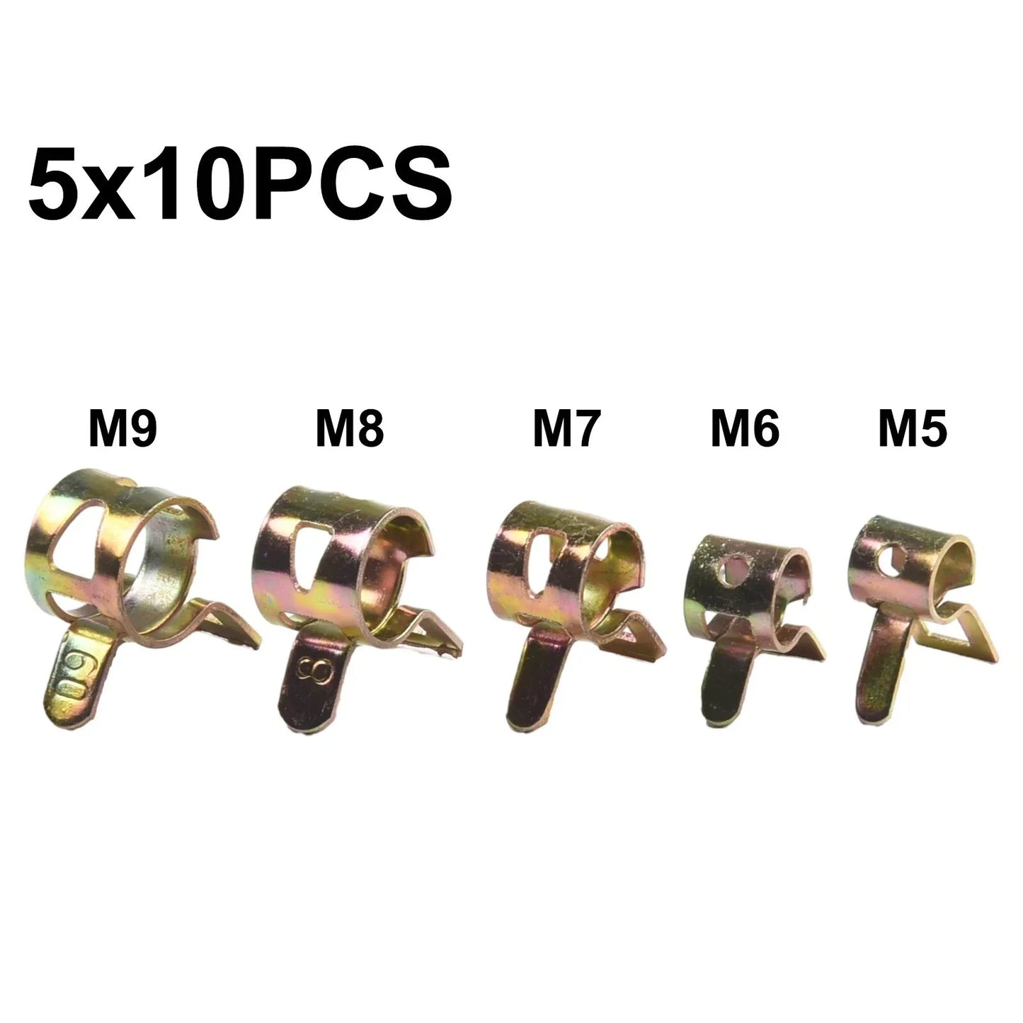 50 pcs 5mm-9mm Spring Clip Hose Clamp