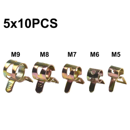 50 pcs 5mm-9mm Spring Clip Hose Clamp