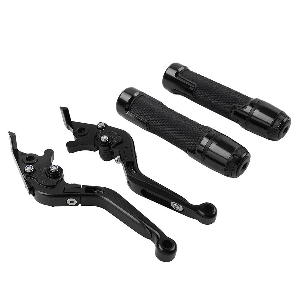 Black Extendable Brake Clutch Levers Grips Set for BMW G310R G310GS (2017-2023)