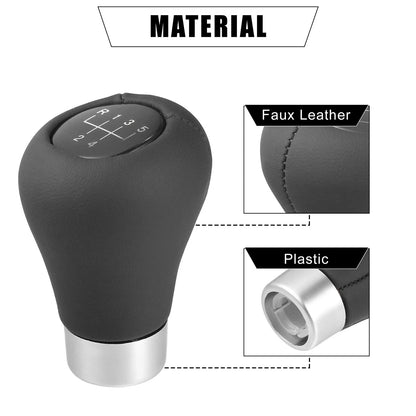 5-Speed Gear Shift Knob for BMW 1/3/5/6 Series - Black/Silver Tone