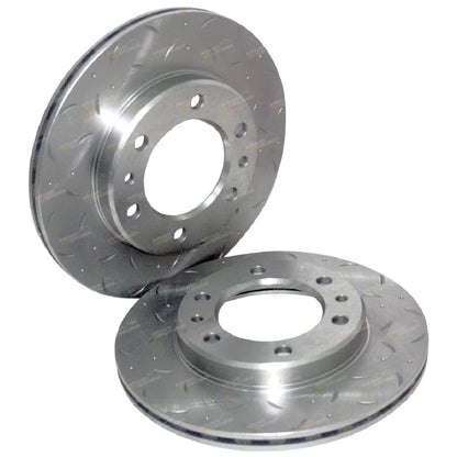 Front Drilled Slotted Disc Rotors + Pads for Hilux LN106 RN105 4X4 (1988–1997)