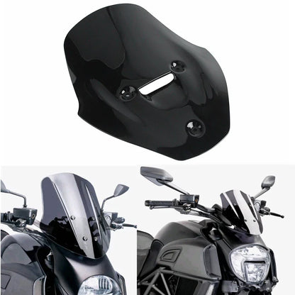 Black Headlight Fairing Windshield for Ducati Diavel V4 (2023-2025)