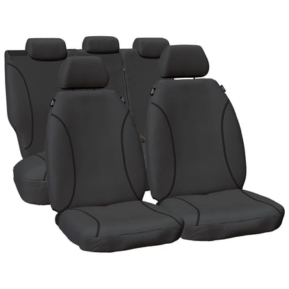 Front & Rear Heavy Duty Canvas Car Seat Covers Set for Hilux GGN15 GGN25 05~15